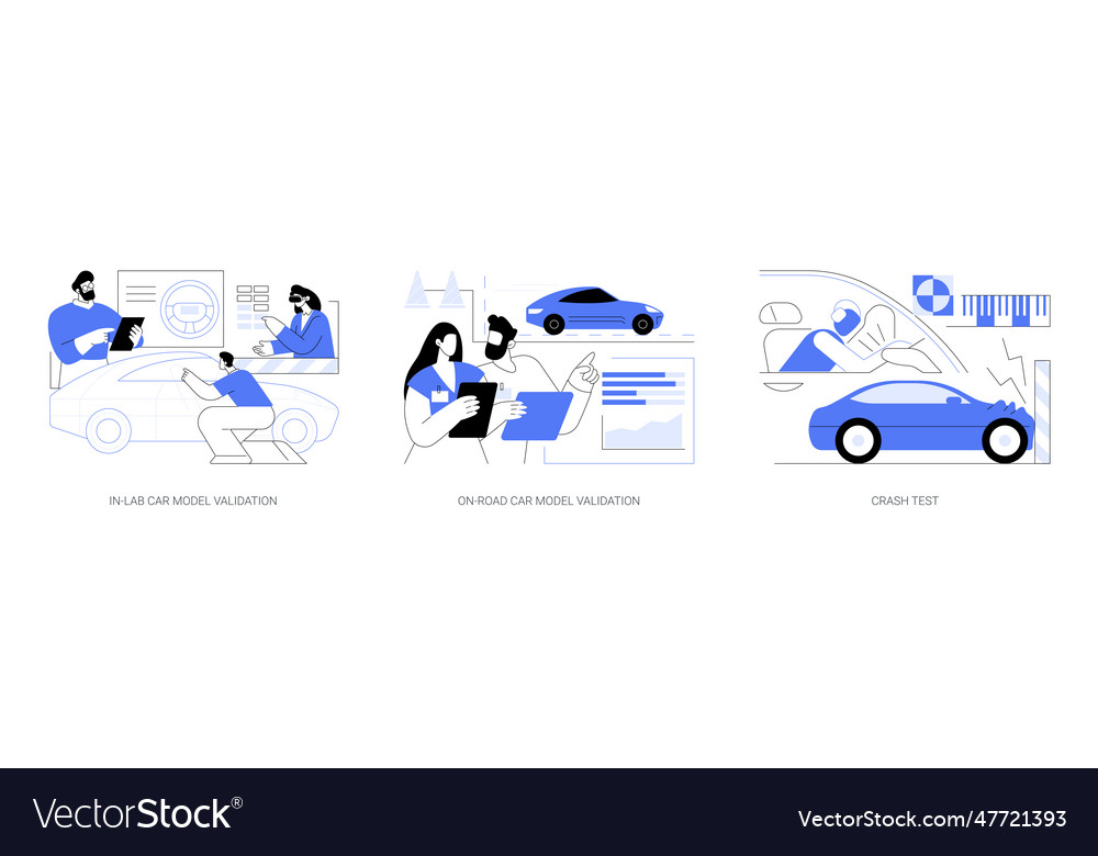 Automobile safety testing abstract concept Vector Image