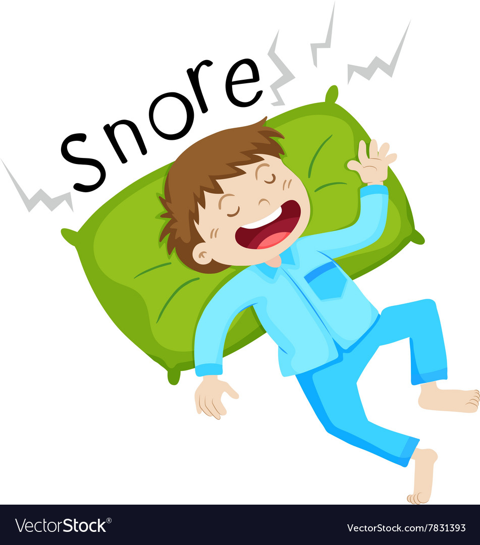 Boy in bed snoring Royalty Free Vector Image - VectorStock