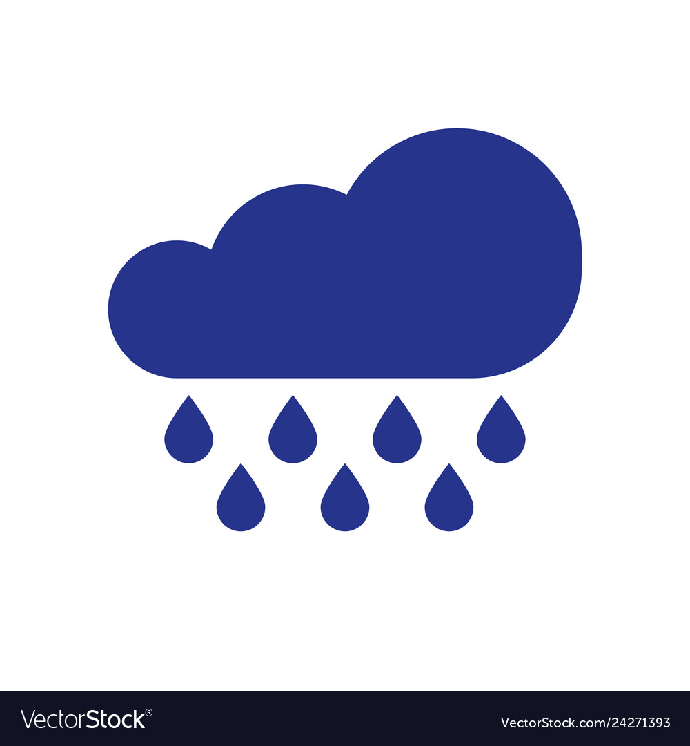 Cloud rain symbol icon in flat style Royalty Free Vector