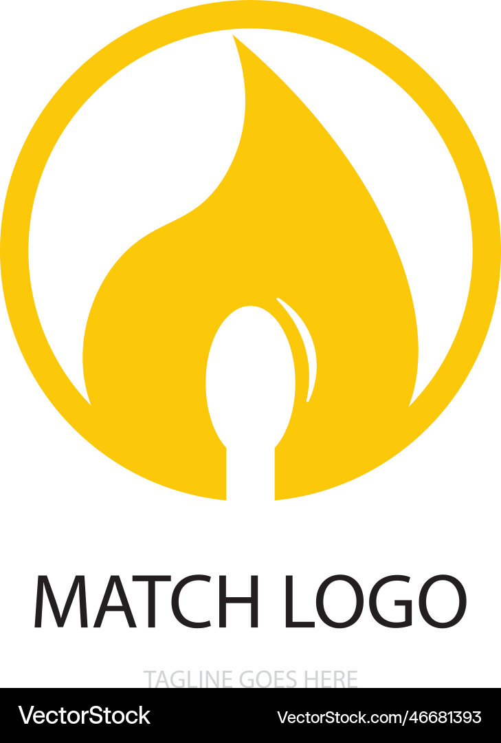 Match and fire logo Royalty Free Vector Image - VectorStock