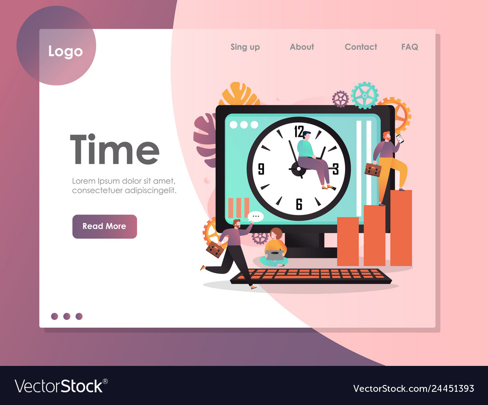 Time website landing page design template Vector Image