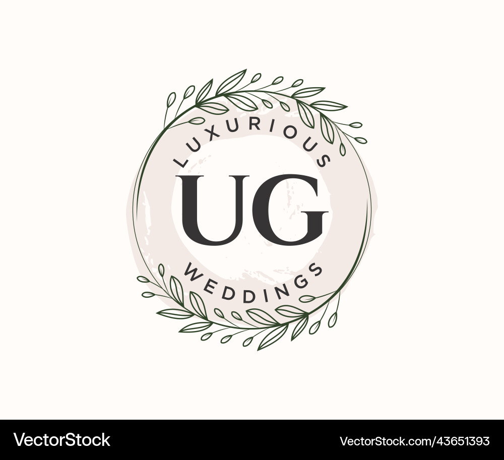 Ug initials letter wedding monogram logos Vector Image
