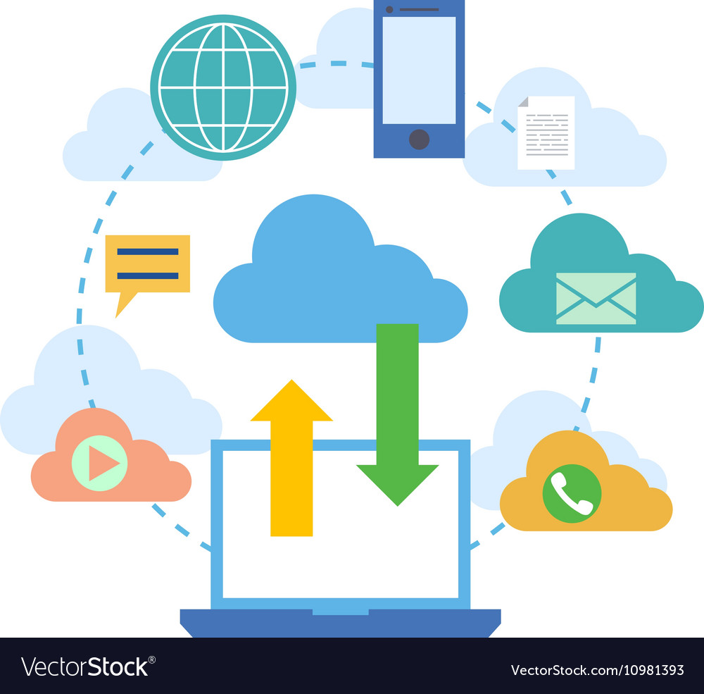  banners for cloud computing services and Vector Image