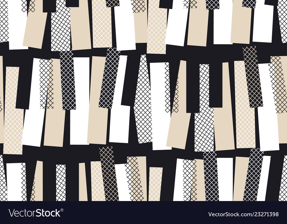 Black and white jazz music seamless pattern vector image Black and white jazz music seamless pattern