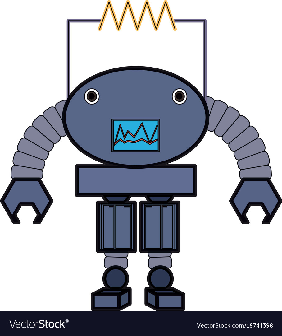 Cartoon robot design Royalty Free Vector Image