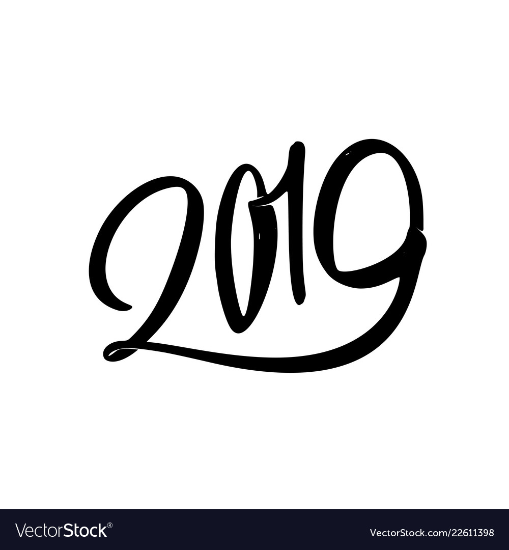 Happy new year 2019 calligraphy and lettering Vector Image