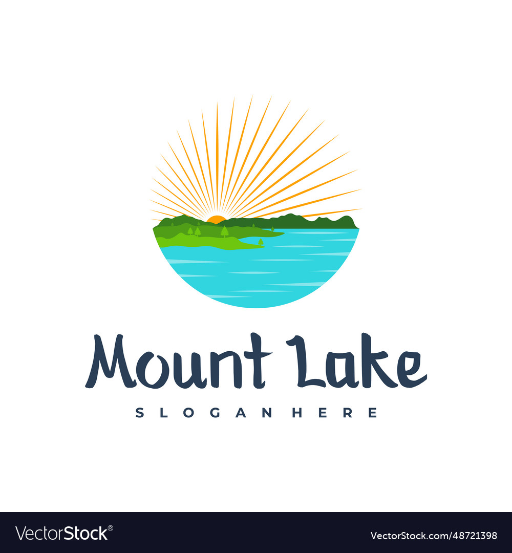 Lake logo design template mount Royalty Free Vector Image