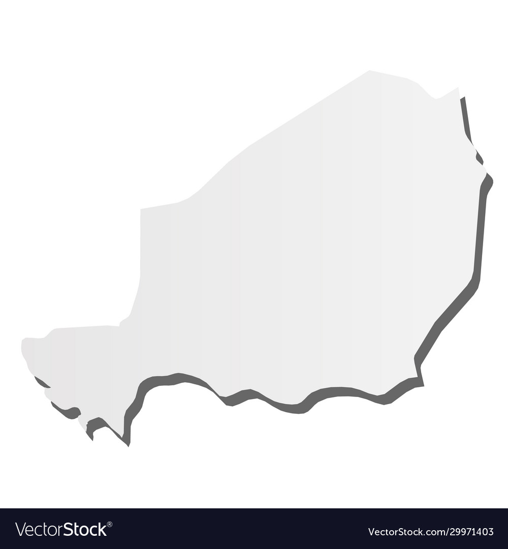 Niger - grey silhouette map country Royalty Free Vector