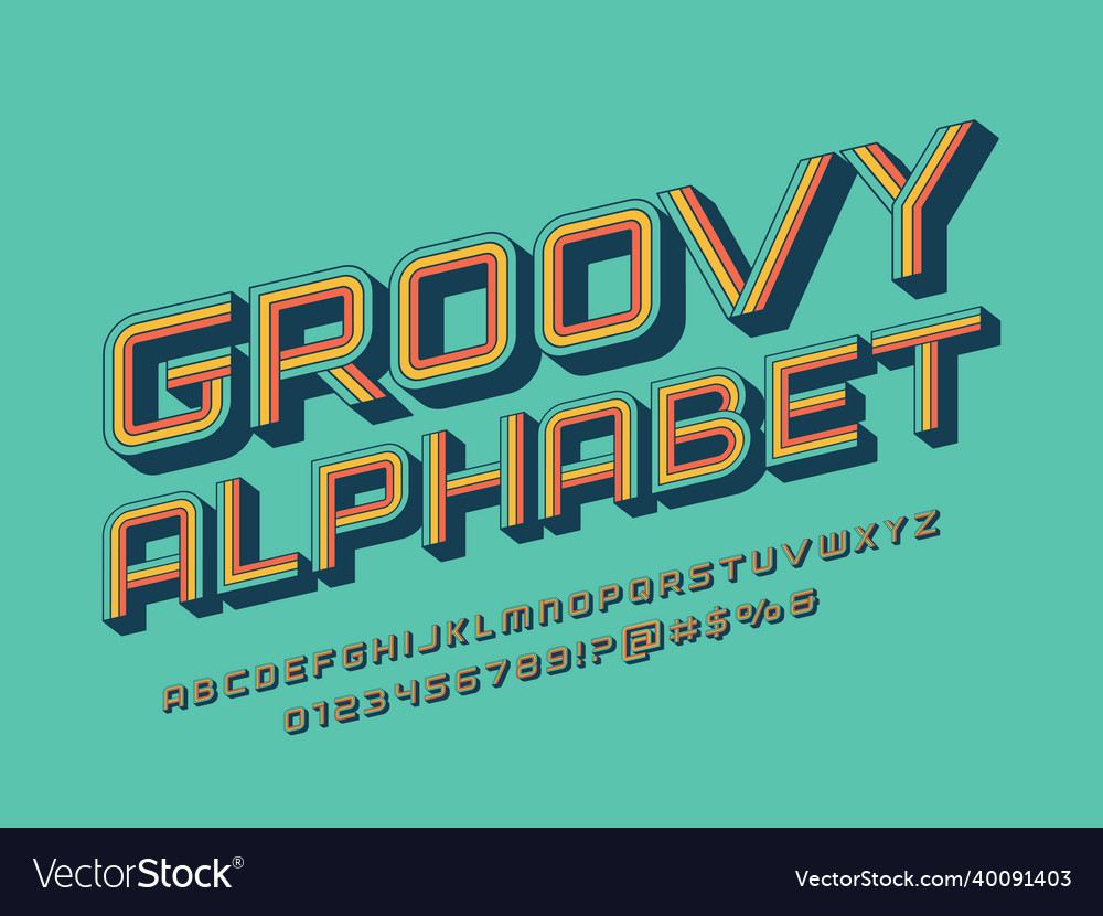 Retro font Royalty Free Vector Image - VectorStock