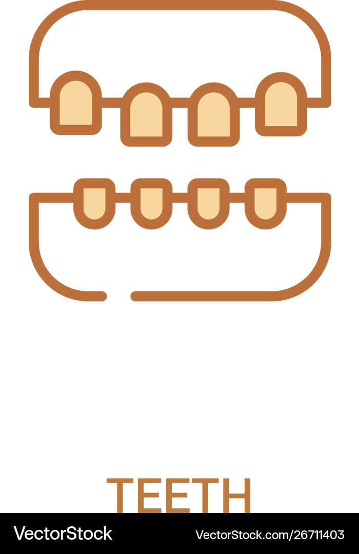 Teeth concept 2 colored icon simple line element Vector Image
