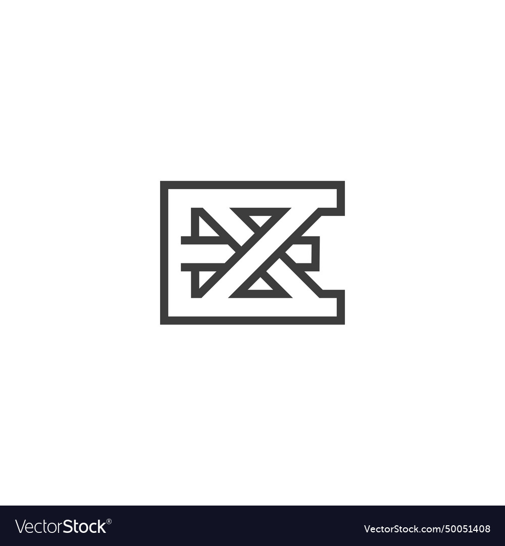 Alphabet initials logo xe ex e and x Royalty Free Vector