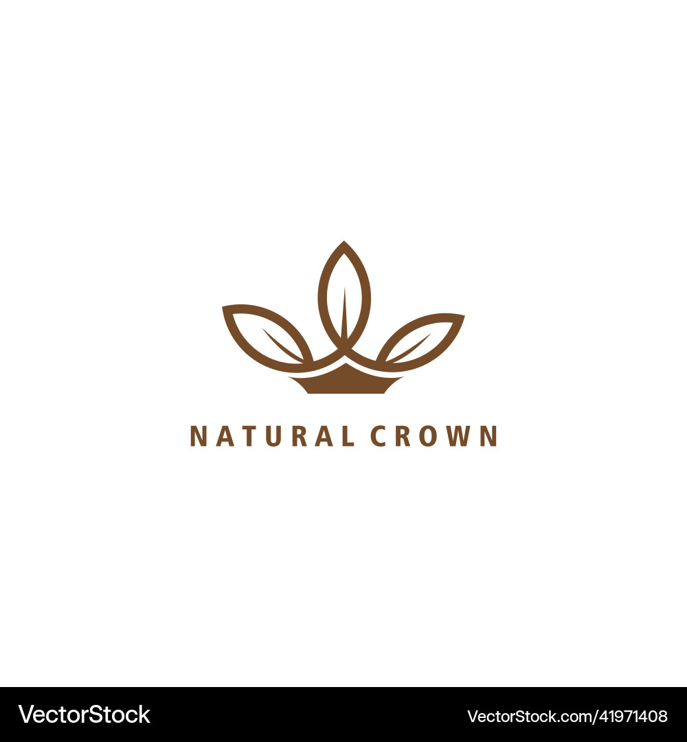 Crown leaf logo design template Royalty Free Vector Image