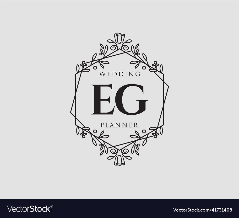 Eg initials letter wedding monogram logos Vector Image