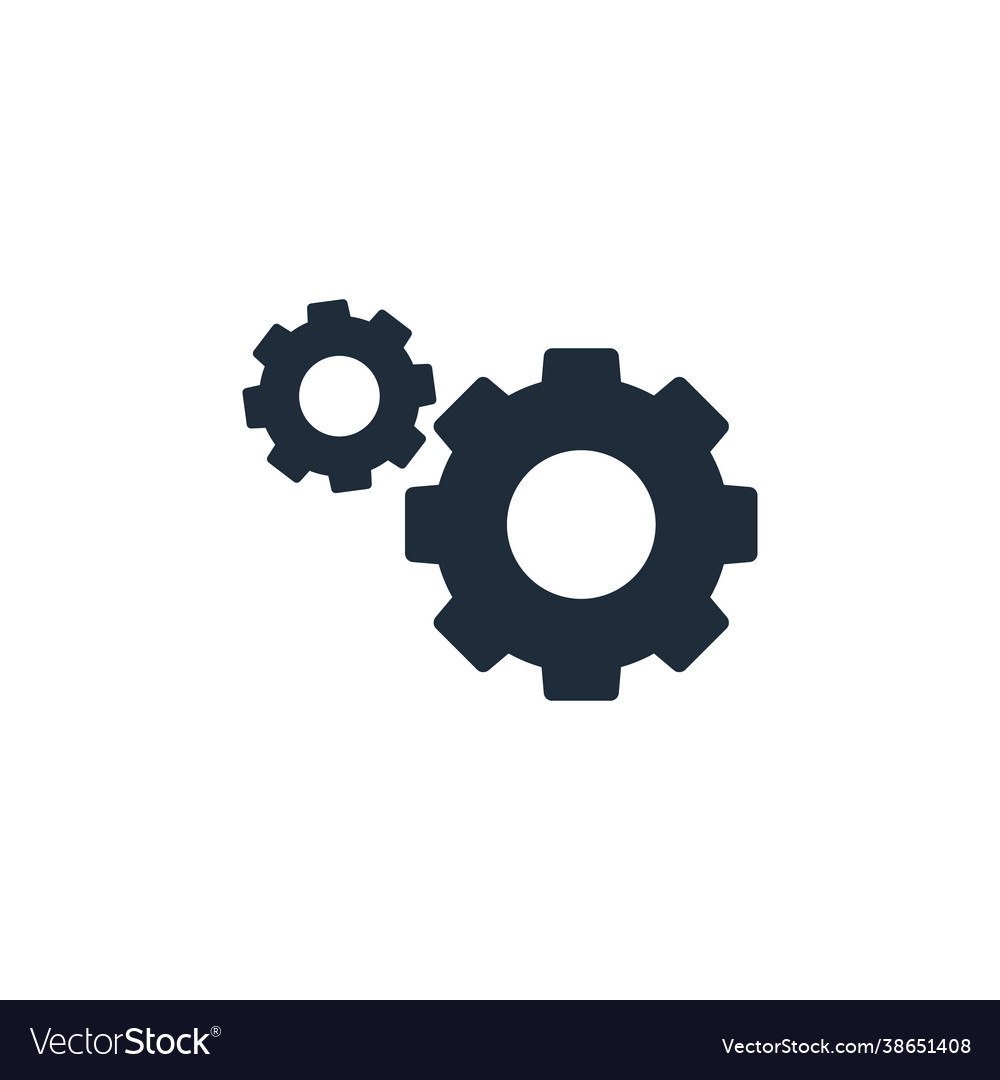 Gear icon isolated simple flat Royalty Free Vector Image