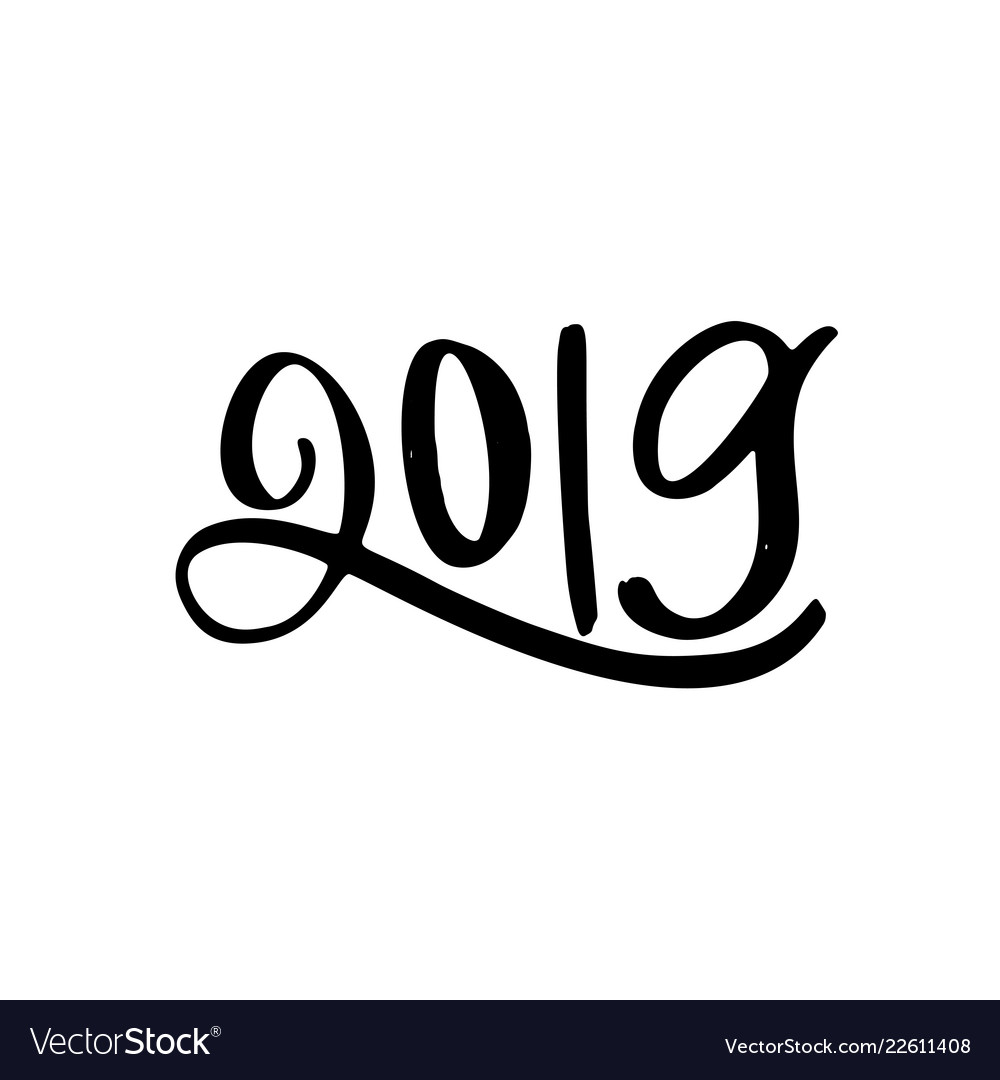 Happy new year 2019 calligraphy and lettering the Vector Image