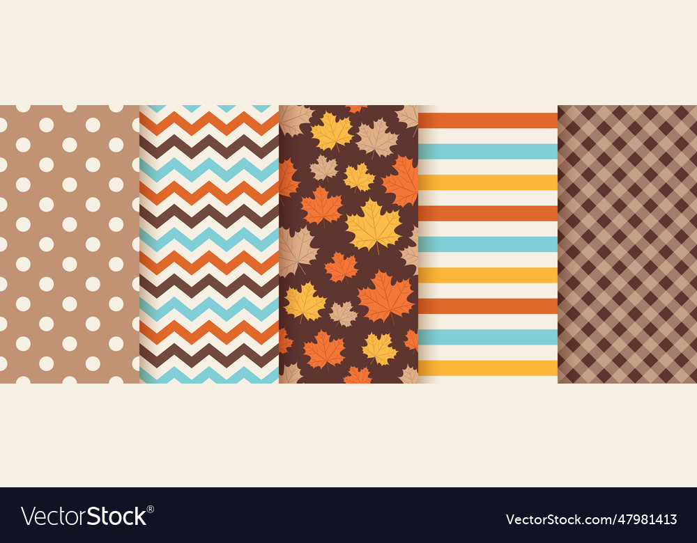 Autumn seamless pattern background with fall Vector Image