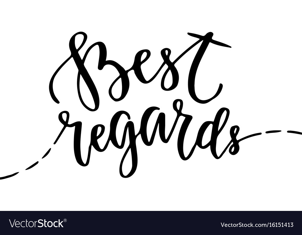 best-regards-greeting-card-with-hand-lettering-vector-image