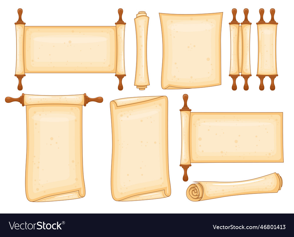 Old scroll design isolated on white background Vector Image