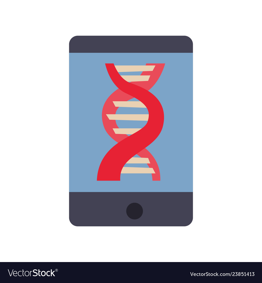 Smartphone dna science molecule Royalty Free Vector Image