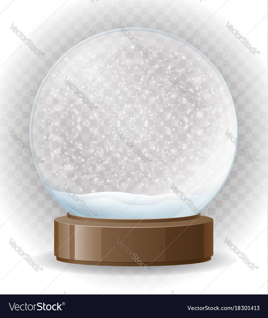 Snow globe transparent Royalty Free Vector Image