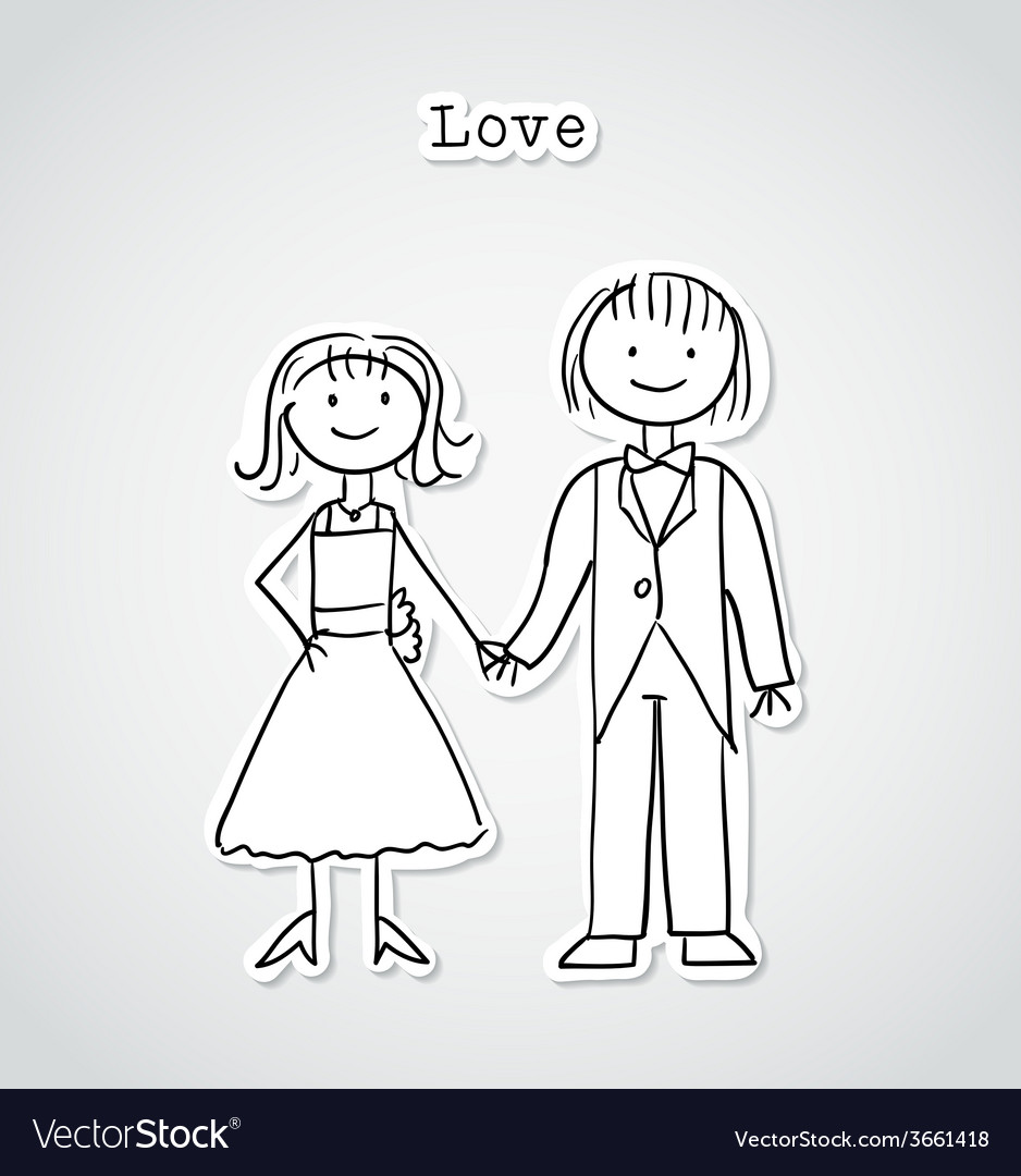 Cute cartoon couple Royalty Free Vector Image - VectorStock