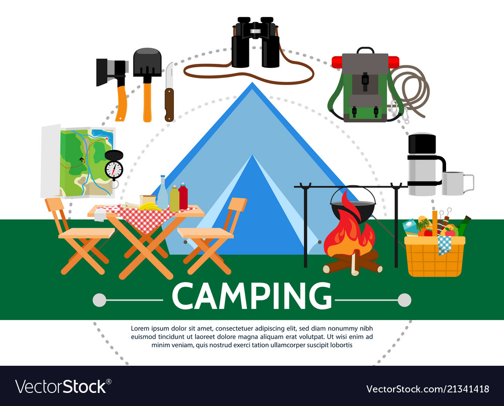 flat camping template camping template