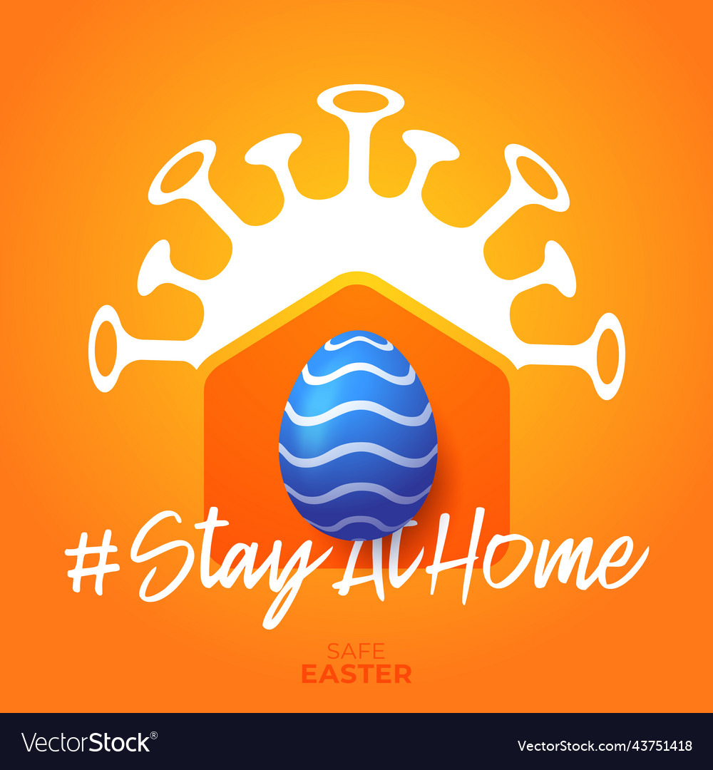 Happy home easter 2021 card with funny minimalist Vector Image