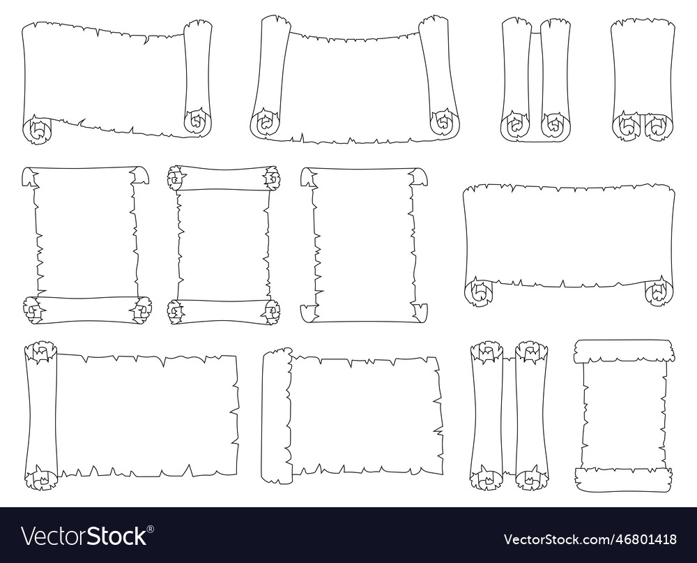 Old scroll design isolated on white background Vector Image