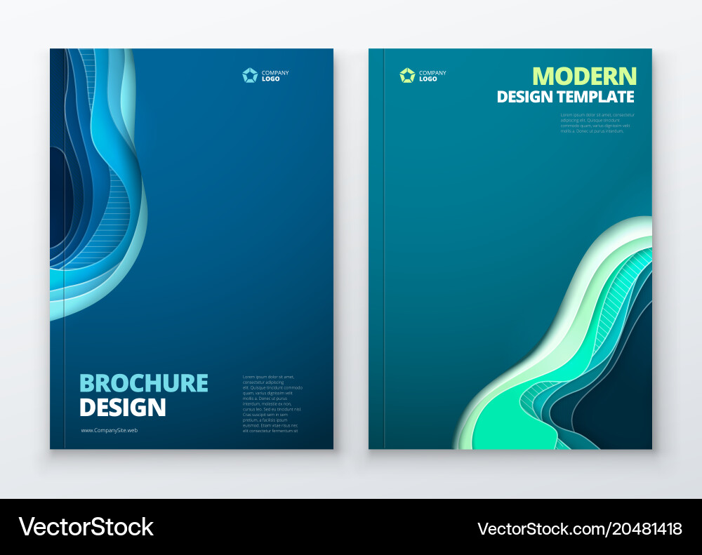 Paper cut brochure design carve abstract Vector Image
