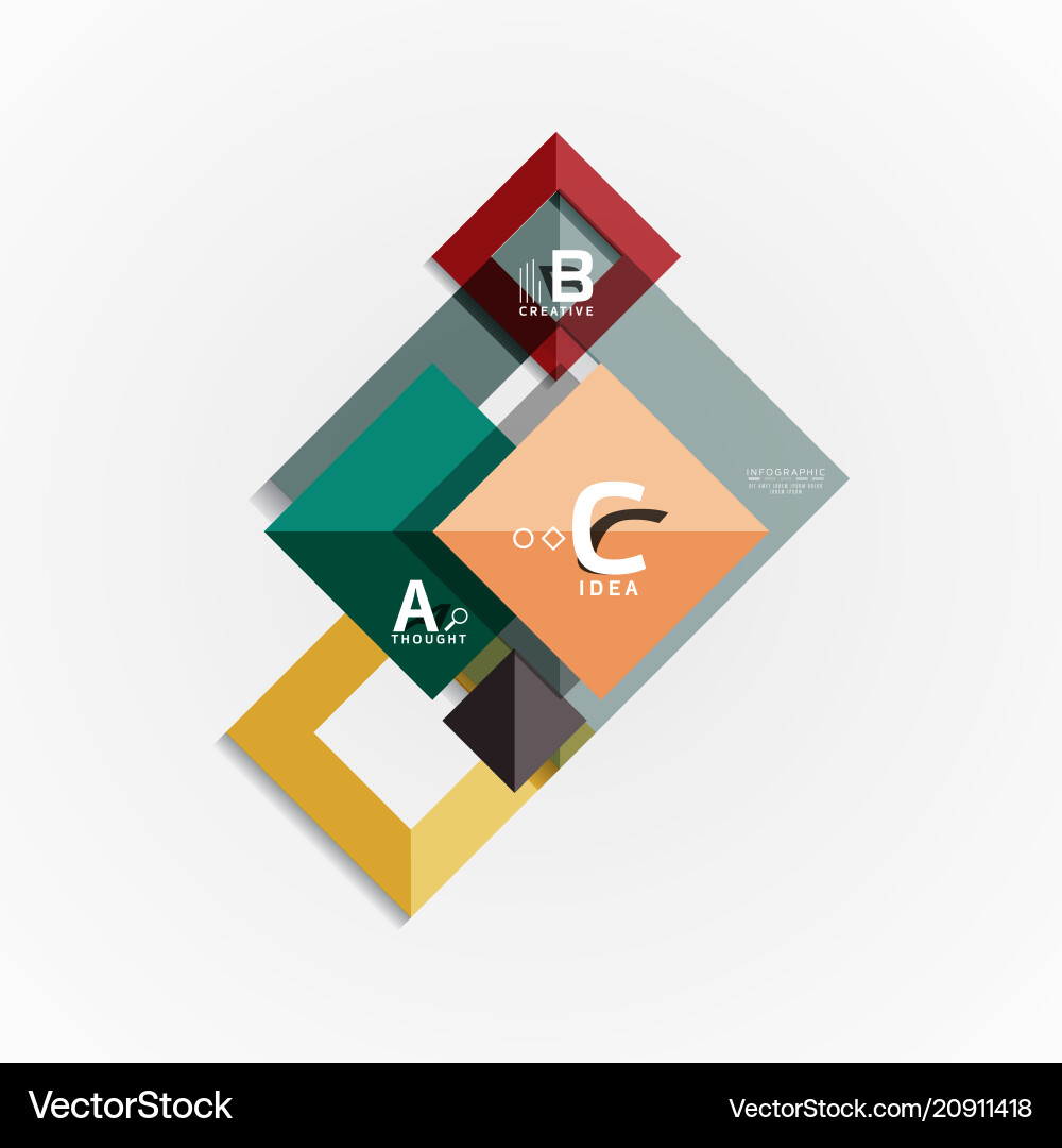 Paper Infographic Banner Template With A B C Vector Image