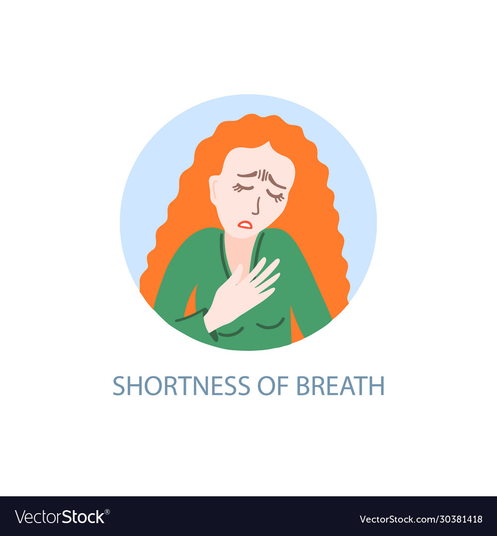 Shortness breath - symptom coronavirus hand Vector Image