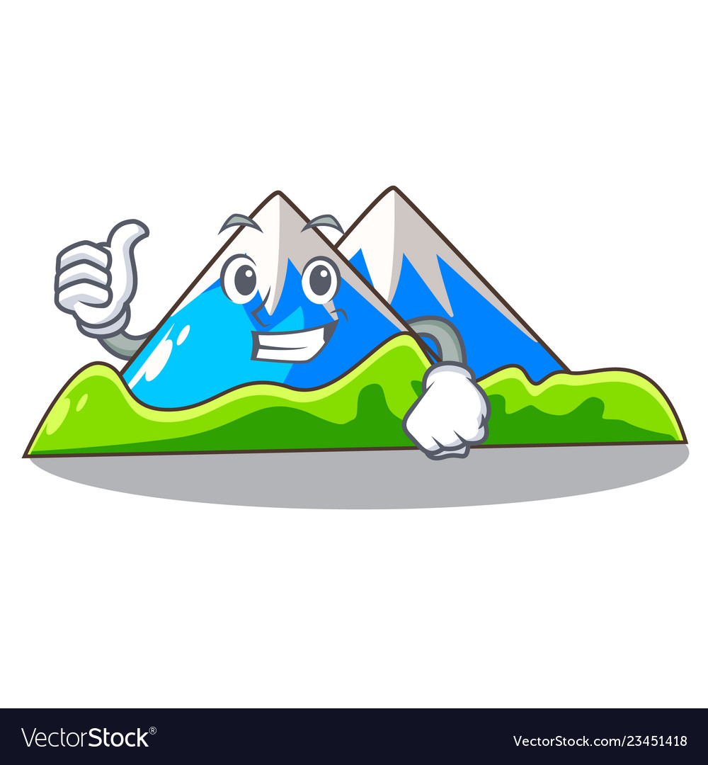 Thumbs up miniature mountain in the character form