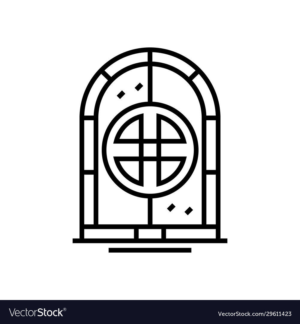 Ancient portal line icon concept sign outline Vector Image