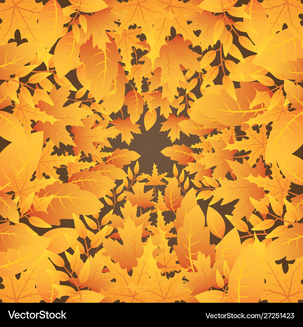 Autumn leafs foliage pattern background Royalty Free Vector