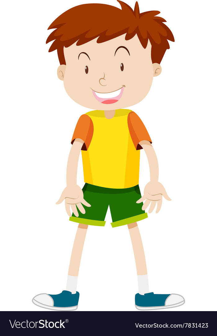 Cute boy with happy face Royalty Free Vector Image