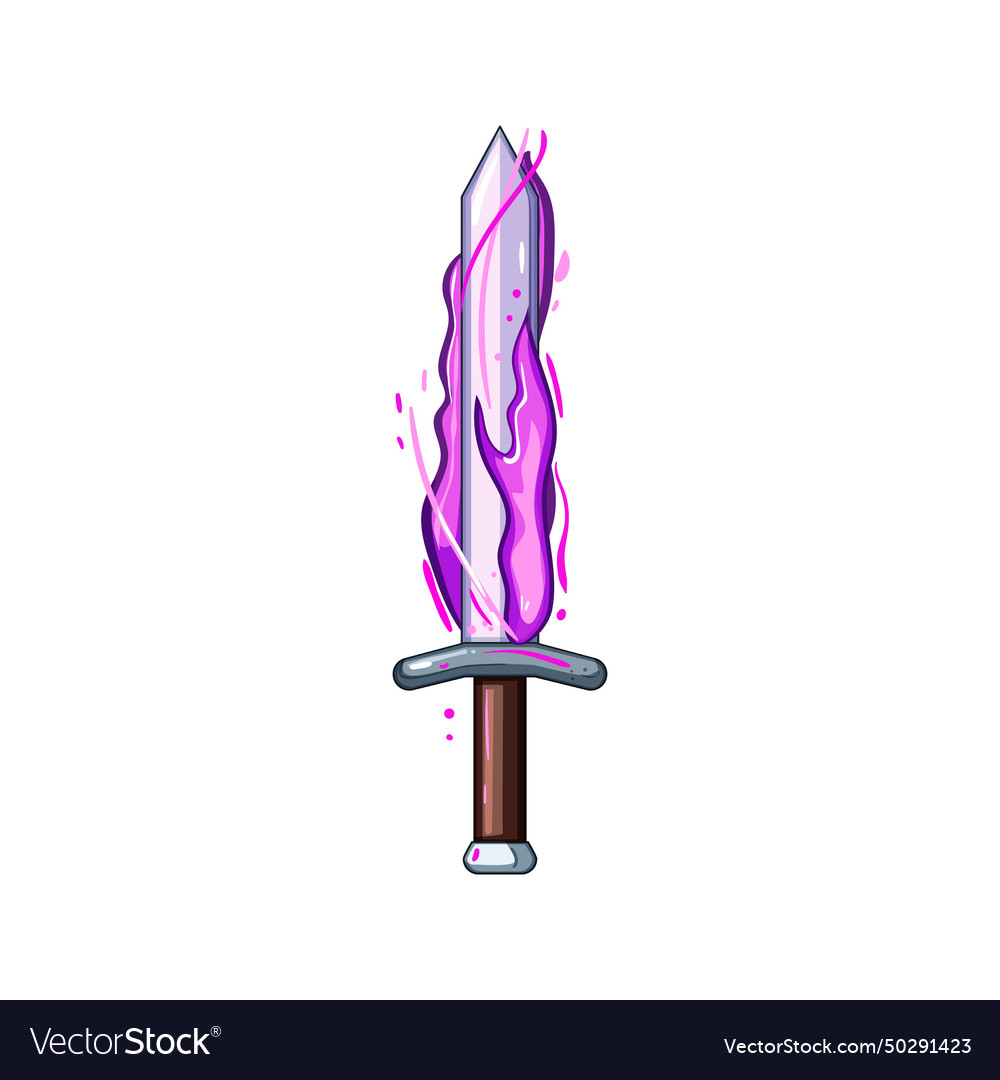 Fire sword effect cartoon Royalty Free Vector Image