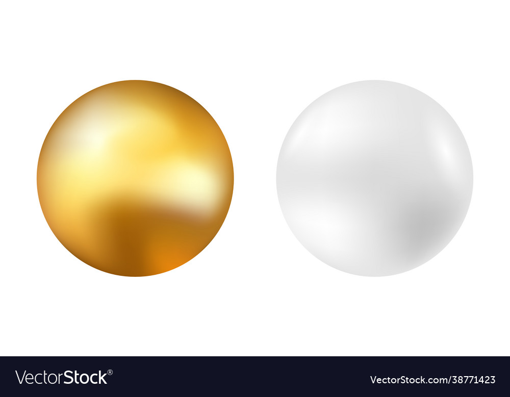 Gold and silver ball golden and white spheres Vector Image