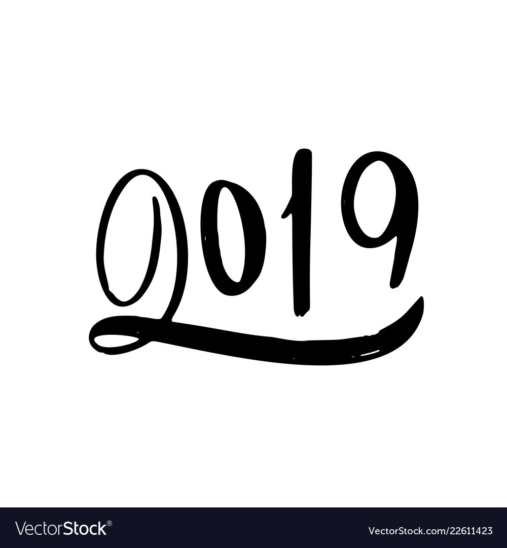 Happy new year 2019 calligraphy and lettering Vector Image