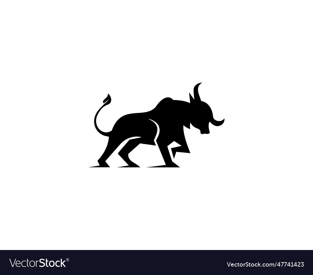 Modern bull or ox animal logo design Royalty Free Vector