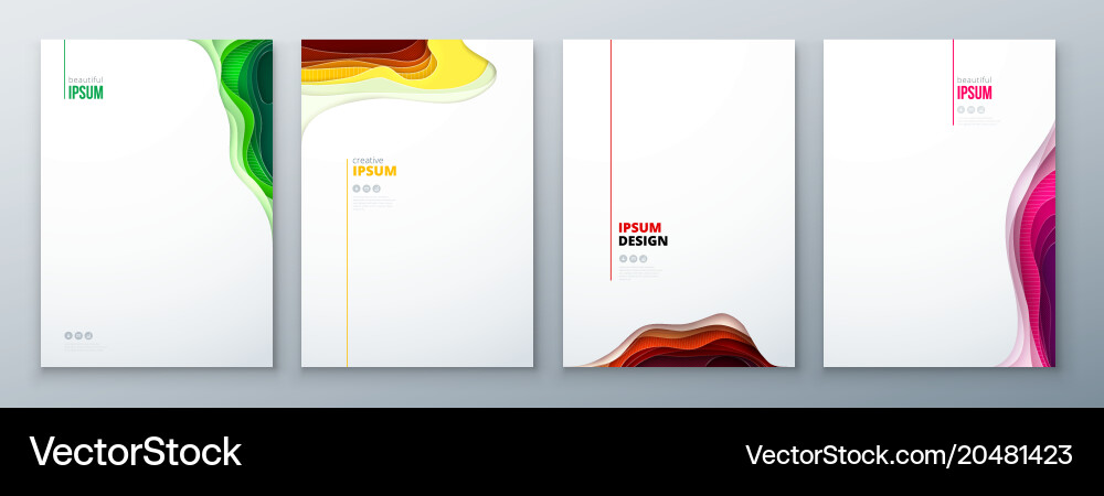 Paper cut brochure design carve abstract Vector Image