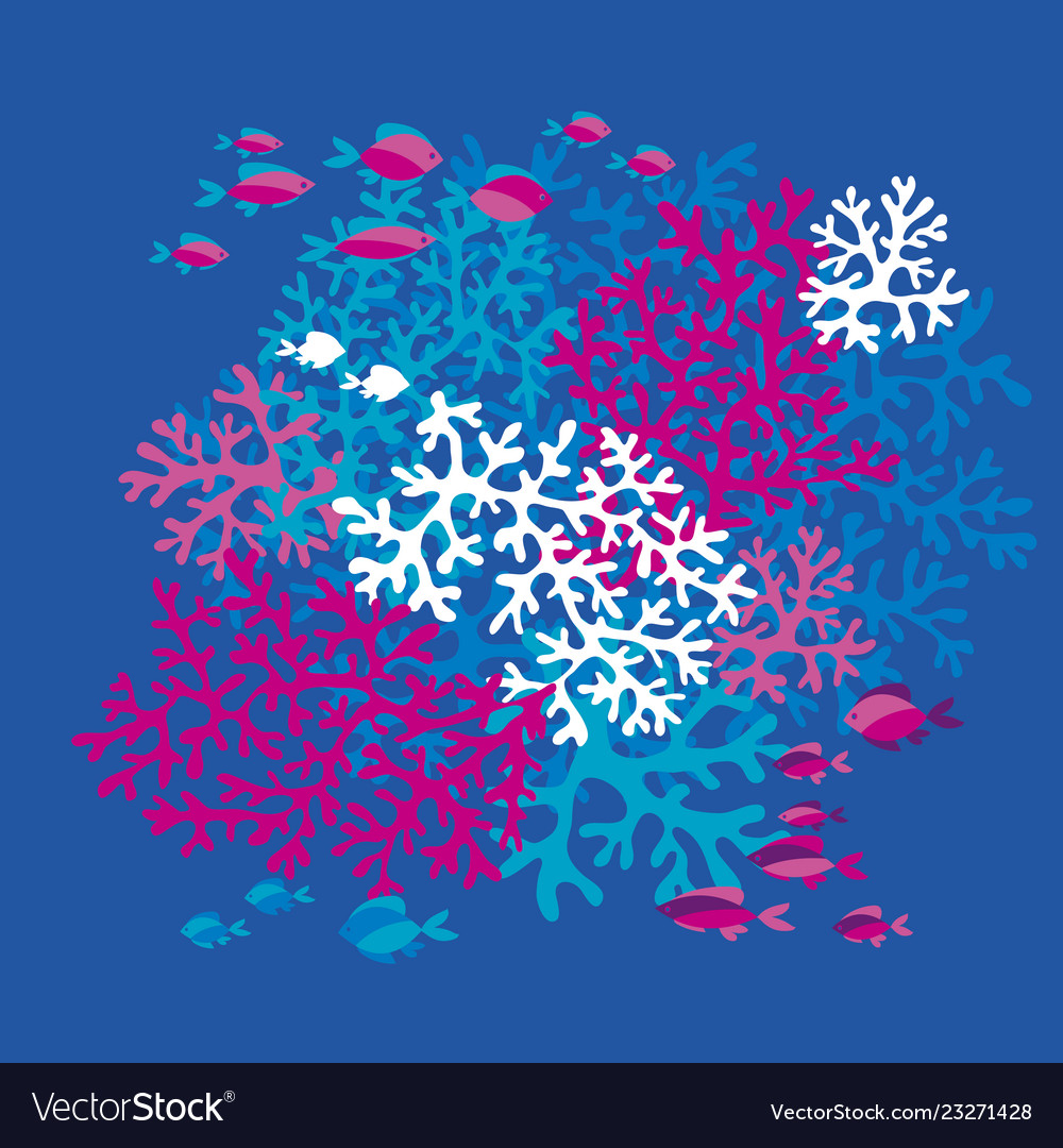 Coral reefs color Royalty Free Vector Image - VectorStock