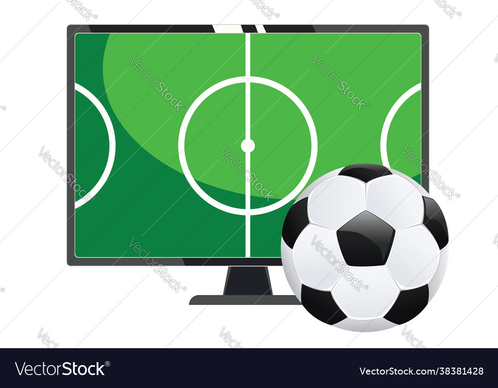 tv com balão de futebol 10529652 Vetor no Vecteezy