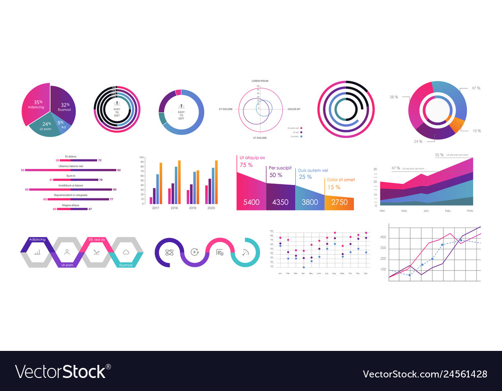 Interface screen with colored infographic digital Vector Image