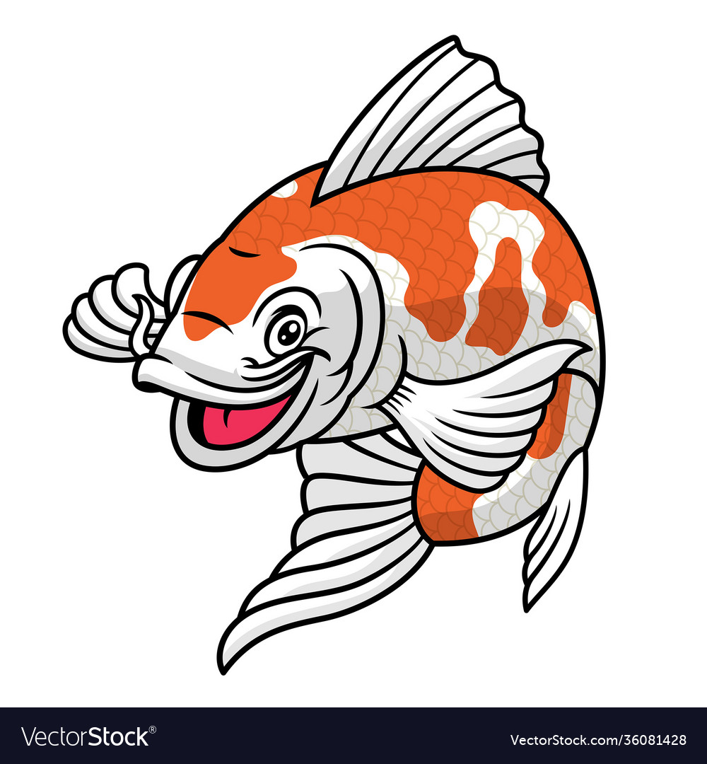 Koi fish drawing Royalty Free Vector Image - VectorStock