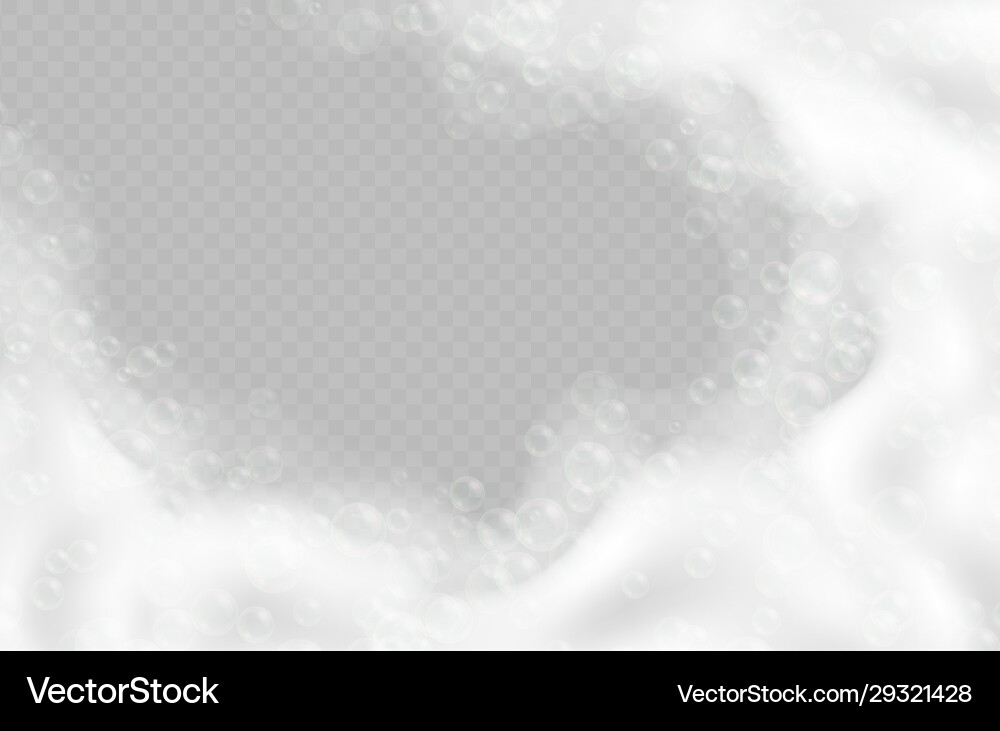 Realistic bath foam with bubbles isolated Vector Image