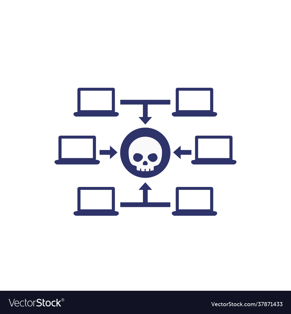 Computer virus malware attack icon Royalty Free Vector Image