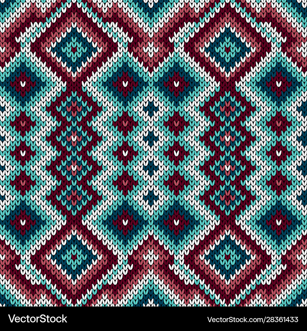 Knitted seamless decorative pattern Royalty Free Vector