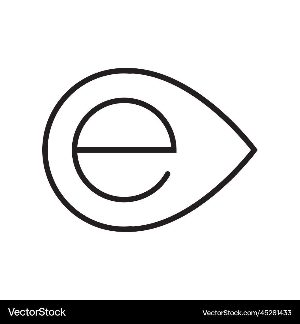 Letter e leaf icon logo Royalty Free Vector Image