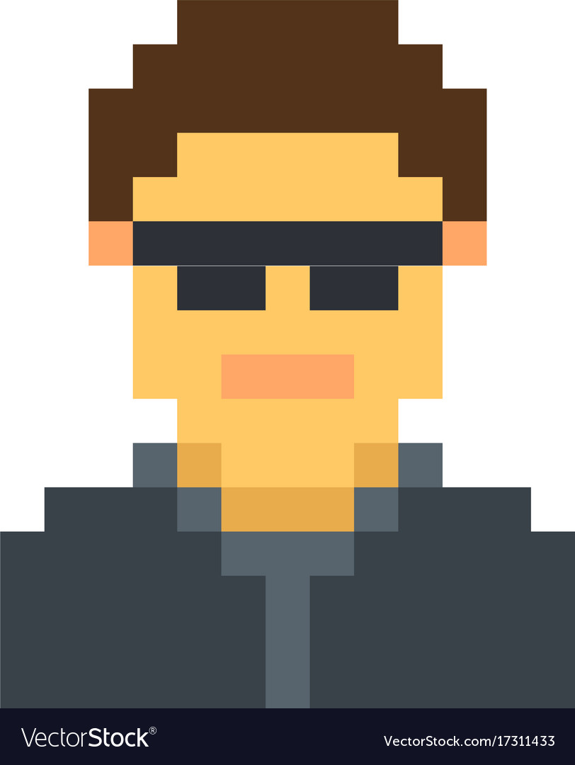 Pixel avatar male cartoon retro game style