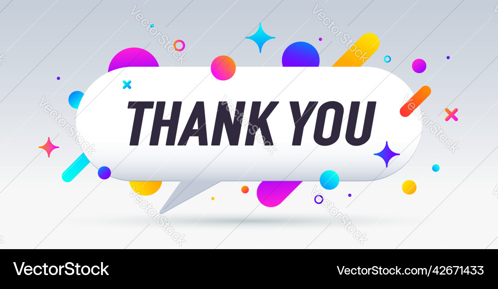 Thank you speech bubble banner poster Royalty Free Vector